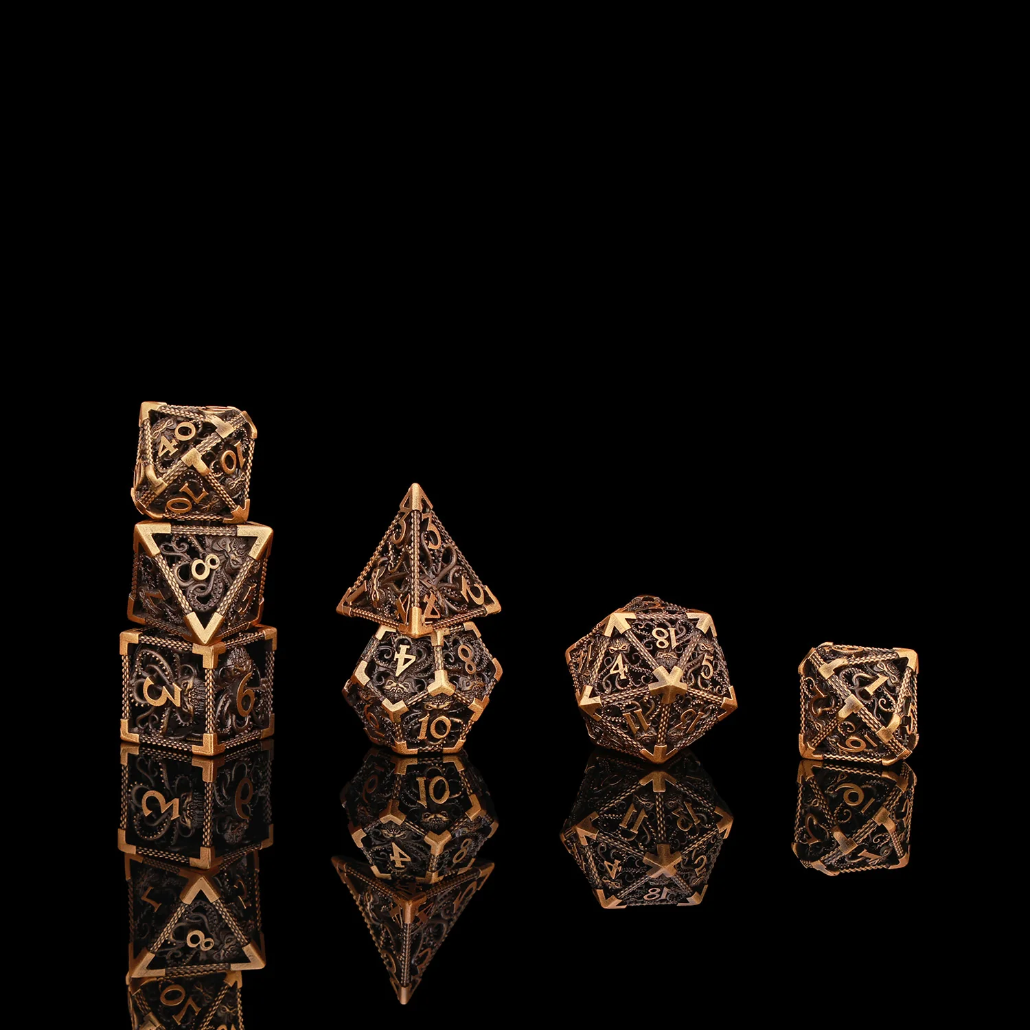 Octopus Metal Polyhedral Dice - Image 3